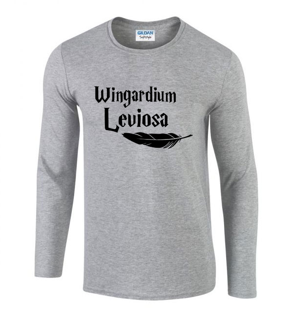 harry potter wingardium leviosa Sportszürke Férfi Hosszú Ujjú Póló