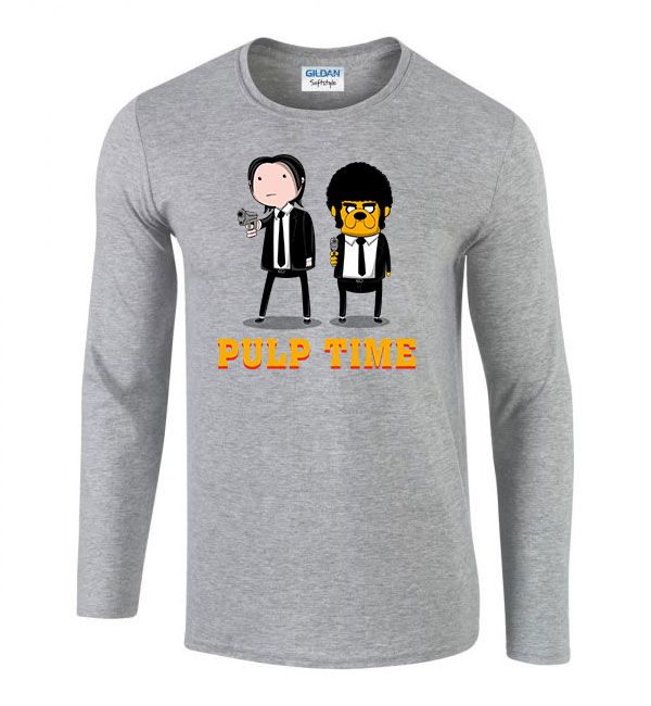 adventure time pulp fiction Sportszürke Férfi Hosszú Ujjú Póló
