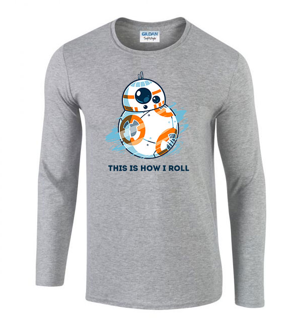 bb8 star wars Sportszürke Férfi Hosszú Ujjú Póló