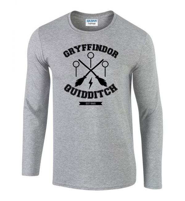 harry potter griffendél kvidics quidditch Sportszürke Férfi Hosszú Ujjú Póló