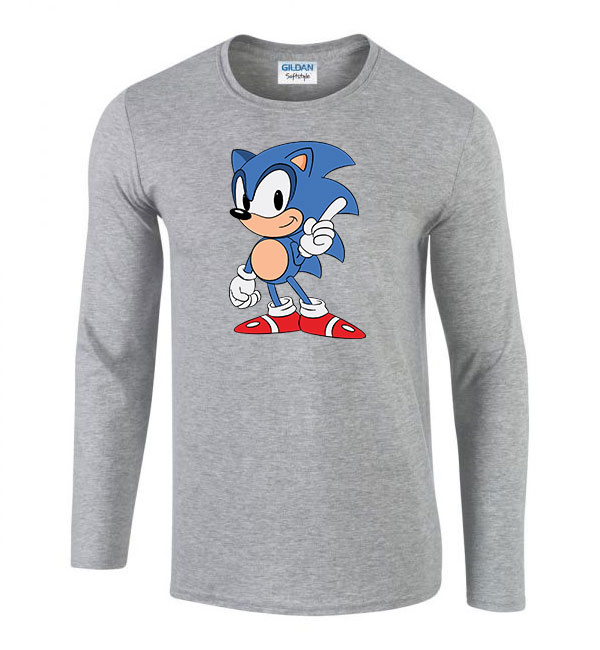 sonic Sportszürke Férfi Hosszú Ujjú Póló