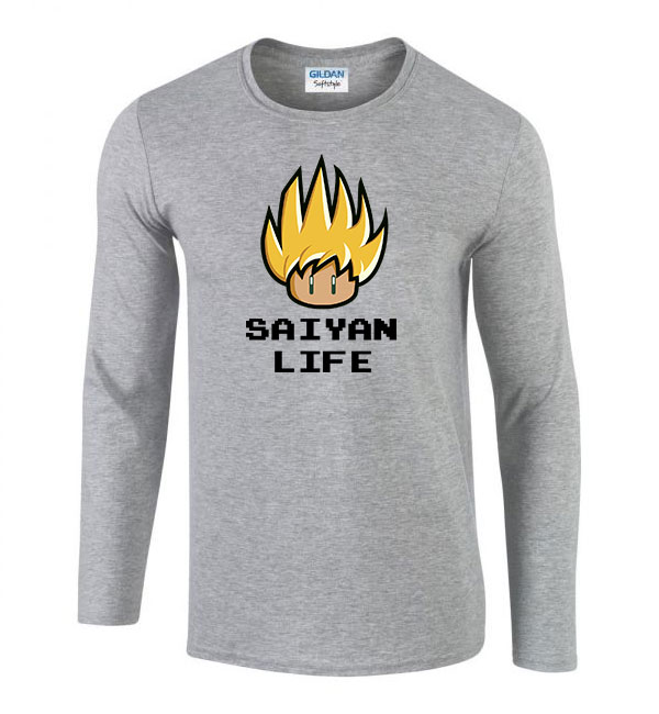 dragon ball saiyan life Sportszürke Férfi Hosszú Ujjú Póló