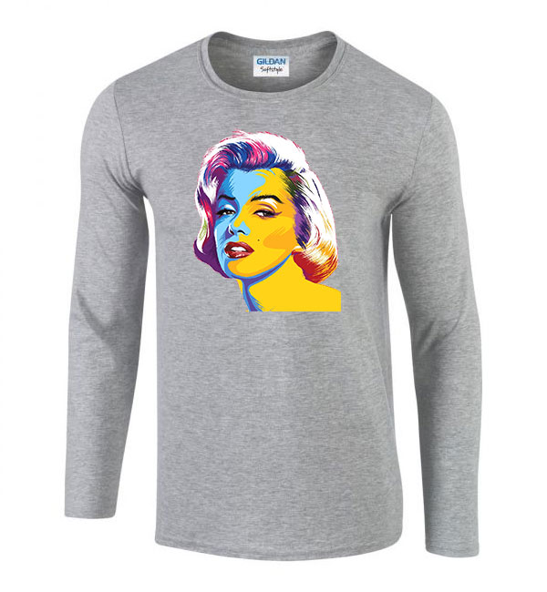 Marilyn Monroe Sportszürke Férfi Hosszú Ujjú Póló