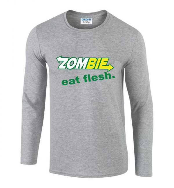 zombie zombis zombik Sportszürke Férfi Hosszú Ujjú Póló