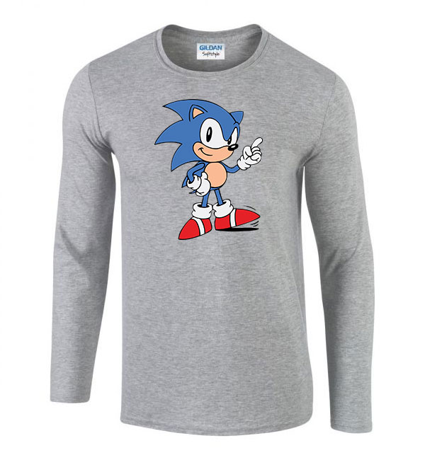 sonic Sportszürke Férfi Hosszú Ujjú Póló