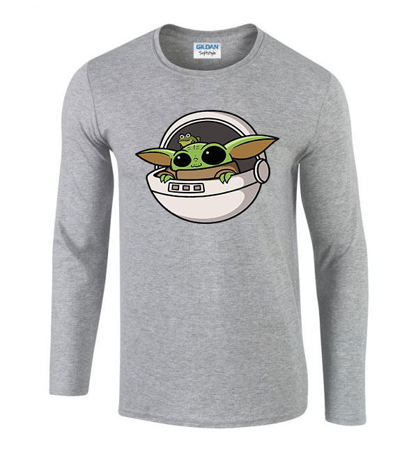baba yoda baby yoda grogu Sportszürke Férfi Hosszú Ujjú Póló