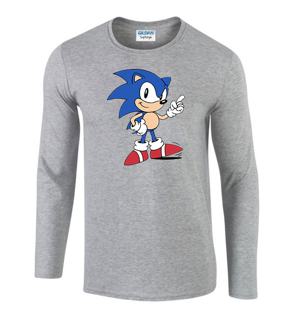 sonic Sportszürke Férfi Hosszú Ujjú Póló