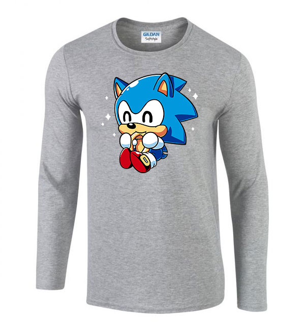 baba sonic Sportszürke Férfi Hosszú Ujjú Póló