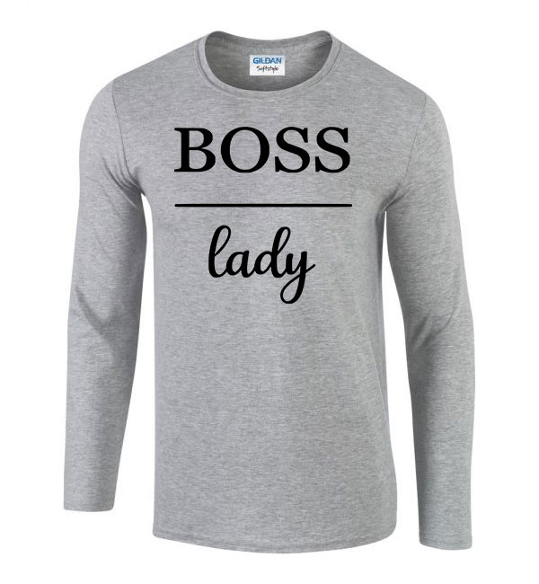 boss lady Sportszürke Férfi Hosszú Ujjú Póló