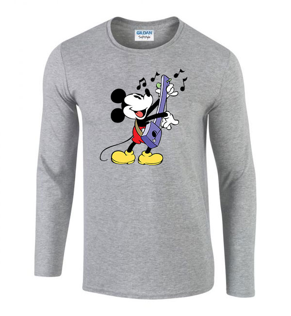 mickey egér Sportszürke Férfi Hosszú Ujjú Póló