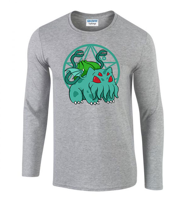 cthulhu bulbasaur Sportszürke Férfi Hosszú Ujjú Póló