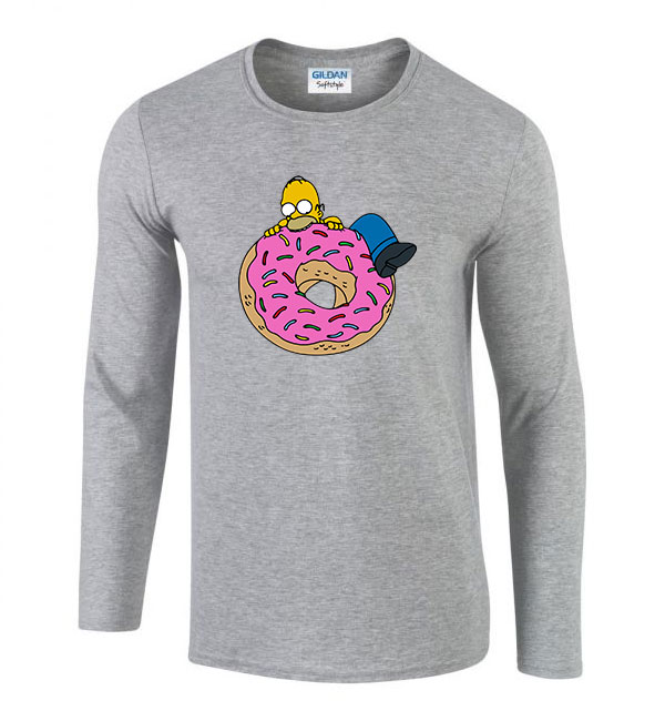 homer simpson fánk Sportszürke Férfi Hosszú Ujjú Póló