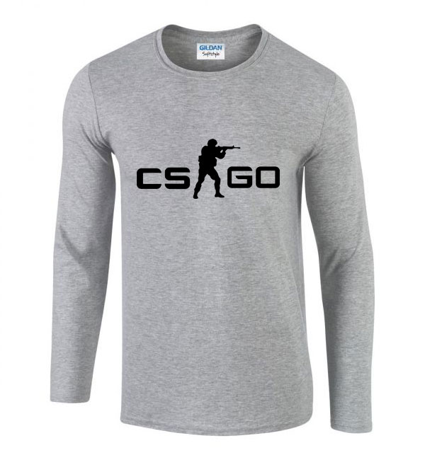 counter strike cs go Sportszürke Férfi Hosszú Ujjú Póló