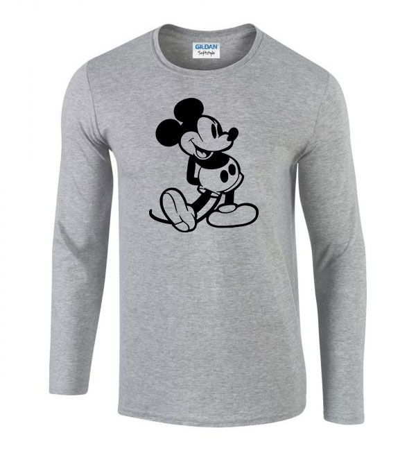 mickey egér Sportszürke Férfi Hosszú Ujjú Póló
