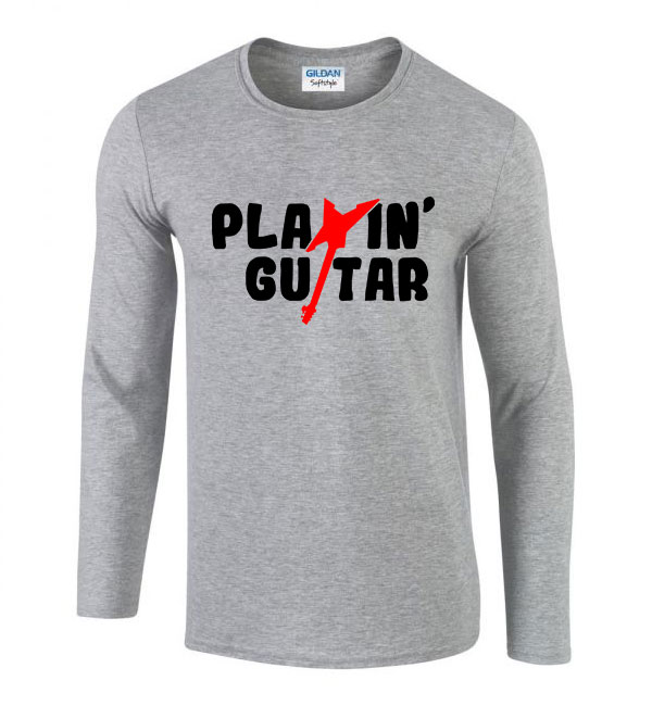 gitár gitáros Sportszürke Férfi Hosszú Ujjú Póló