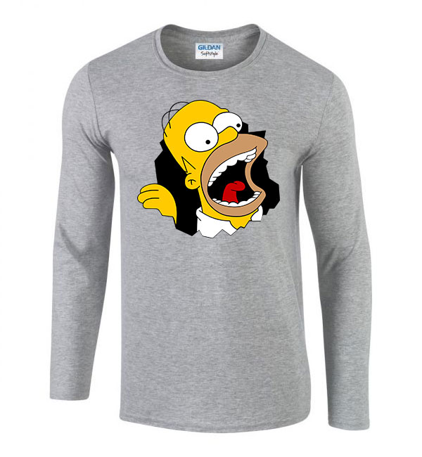 homer simpson Sportszürke Férfi Hosszú Ujjú Póló