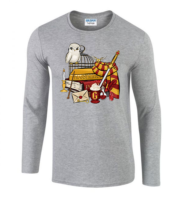 harry potter gryffindor griffendél Sportszürke Férfi Hosszú Ujjú Póló