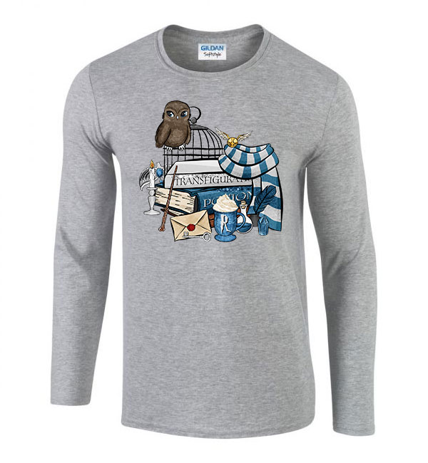 harry potter hollóhát ravenclaw Sportszürke Férfi Hosszú Ujjú Póló