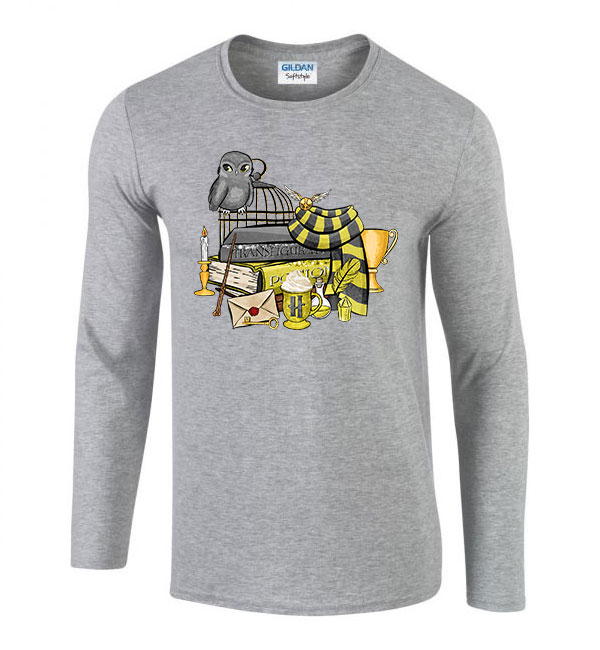 hufflepuff hugrabug harry potter Sportszürke Férfi Hosszú Ujjú Póló