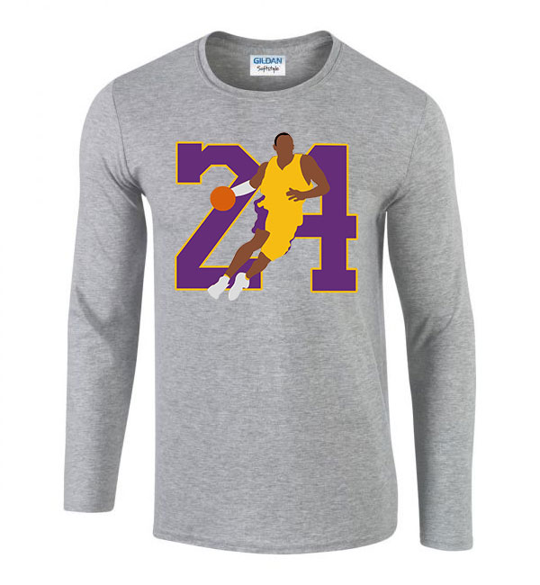 kobe bryant 24 nba kosár kosaras lakers Sportszürke Férfi Hosszú Ujjú Póló