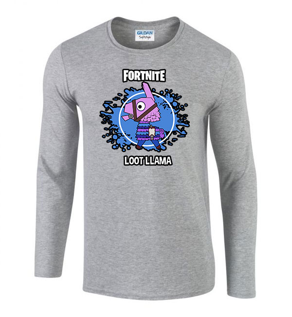 loot láma fortnite Sportszürke Férfi Hosszú Ujjú Póló