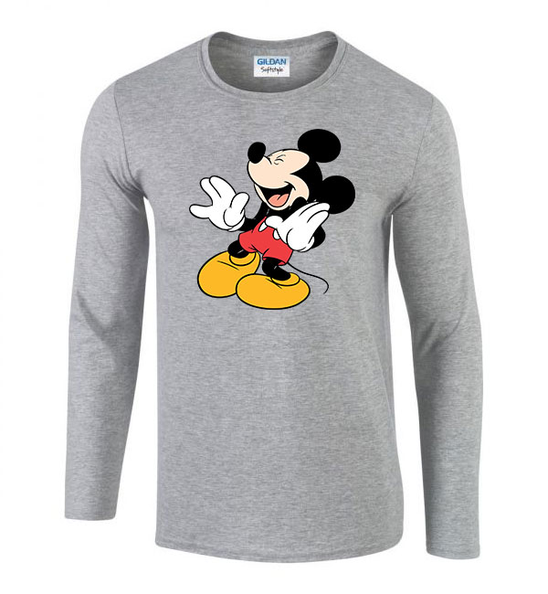 mickey egér Sportszürke Férfi Hosszú Ujjú Póló