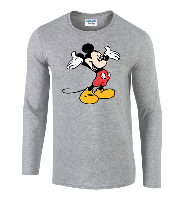 mickey egér Sportszürke Férfi Hosszú Ujjú Póló