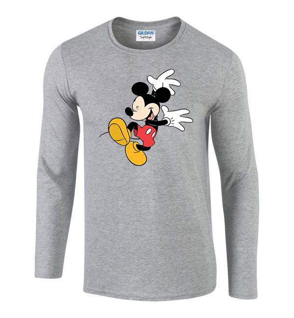 mickey egér táncol Sportszürke Férfi Hosszú Ujjú Póló
