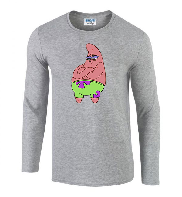 patrik csillag patric star spongya bob Sportszürke Férfi Hosszú Ujjú Póló