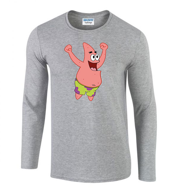 patrik csillag spongya bob Sportszürke Férfi Hosszú Ujjú Póló