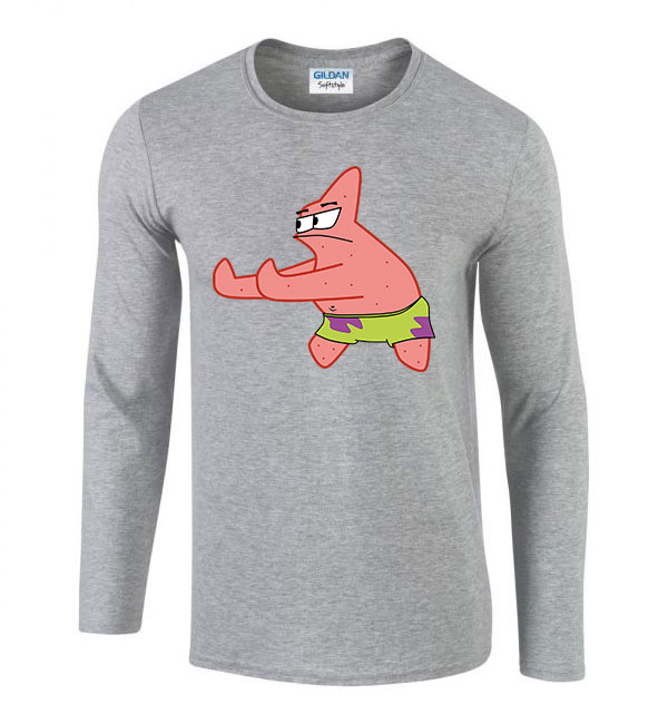 patrik csillag spongya bob Sportszürke Férfi Hosszú Ujjú Póló