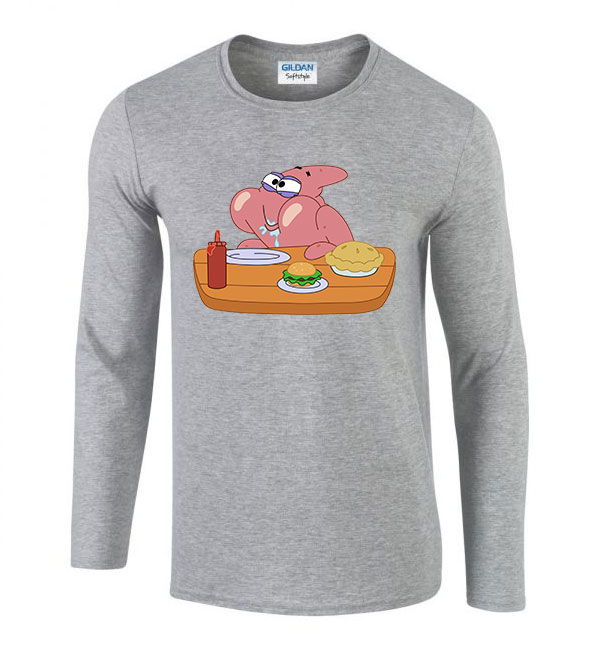 patrik csillag spongya bob Sportszürke Férfi Hosszú Ujjú Póló
