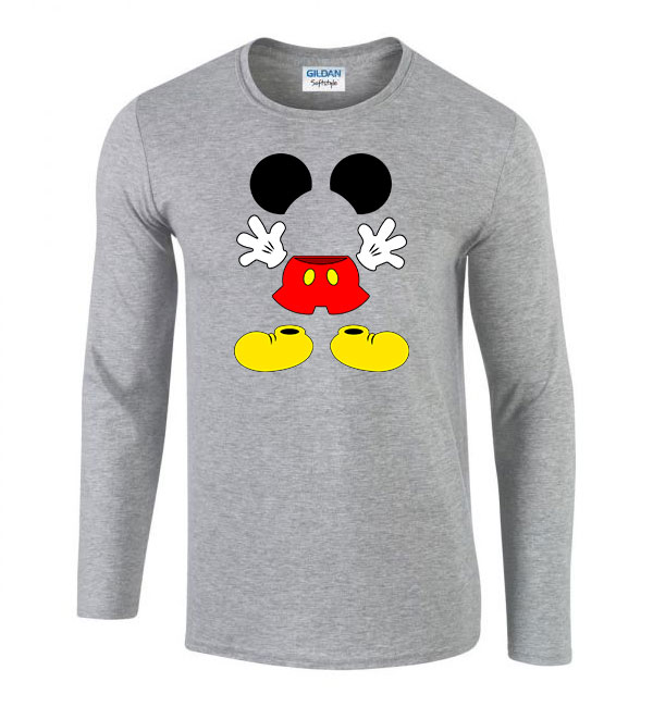 Mickey egér Sportszürke Férfi Hosszú Ujjú Póló