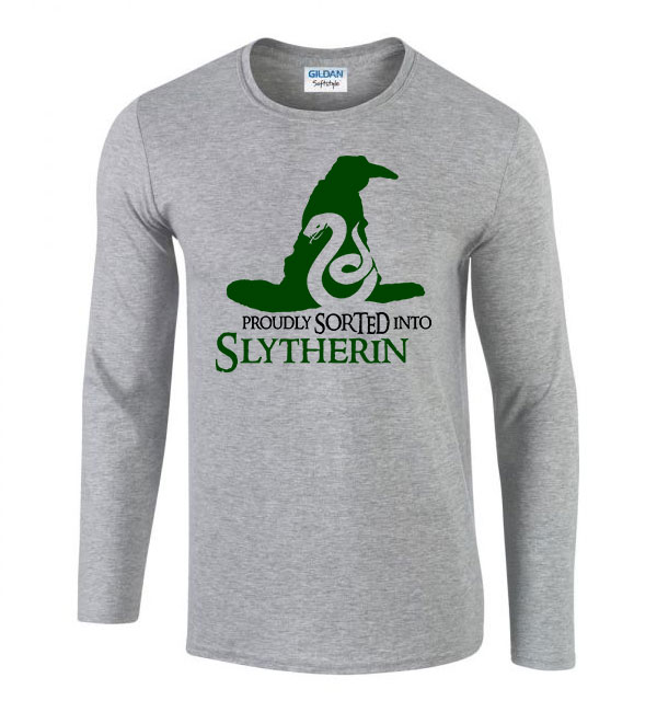 harry potter mardekár slytherin Sportszürke Férfi Hosszú Ujjú Póló
