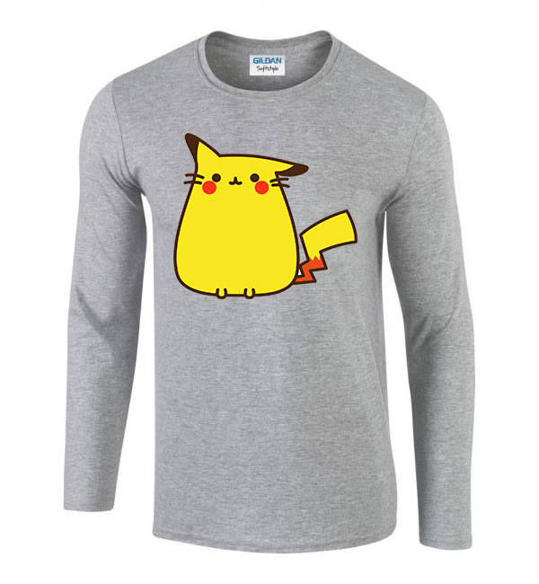 pusheen macska macskás cica cicás Sportszürke Férfi Hosszú Ujjú Póló