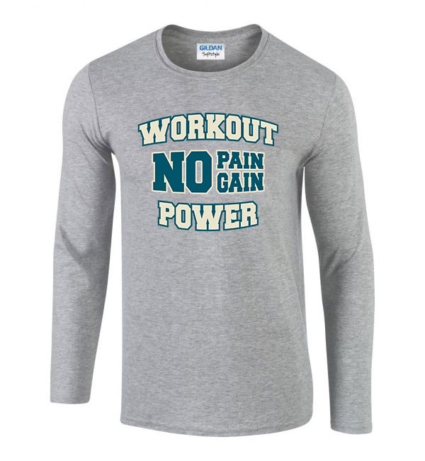 kondi no pain no gain workout Sportszürke Férfi Hosszú Ujjú Póló