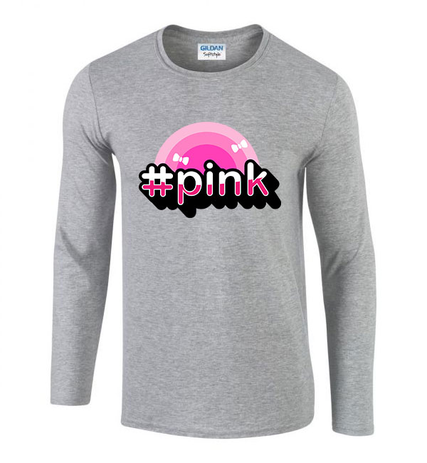 Pink Sportszürke Férfi Hosszú Ujjú Póló