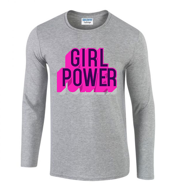 girl power grl pwr Sportszürke Férfi Hosszú Ujjú Póló