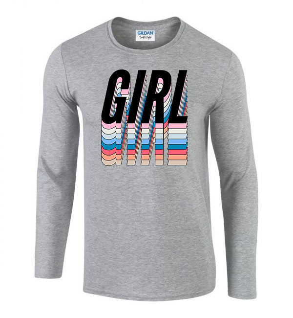 GIRL girl power grl pwr Sportszürke Férfi Hosszú Ujjú Póló