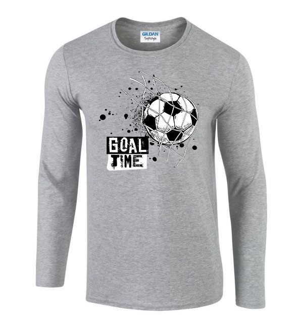 gól foci focis football focista Sportszürke Férfi Hosszú Ujjú Póló