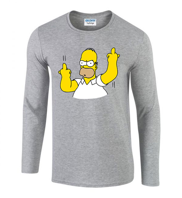 homer simpson Sportszürke Férfi Hosszú Ujjú Póló