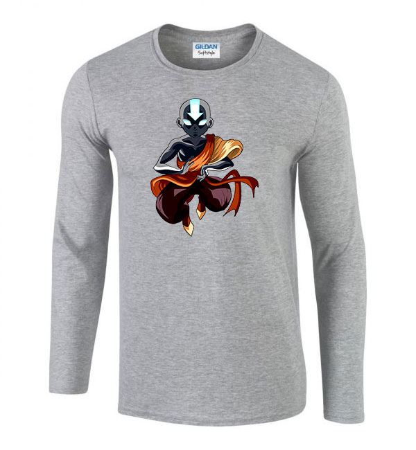 avatar aang legendája léghajlító Sportszürke Férfi Hosszú Ujjú Póló