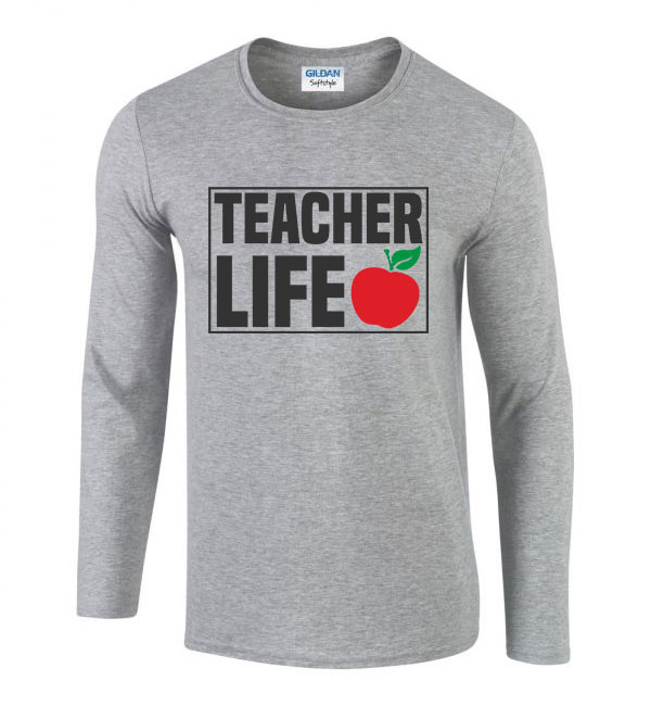 teacher life tanár Sportszürke Férfi Hosszú Ujjú Póló