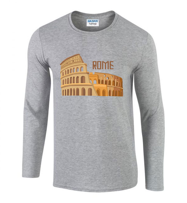 olaszország italy róma rome colosseum  Sportszürke Férfi Hosszú Ujjú Póló