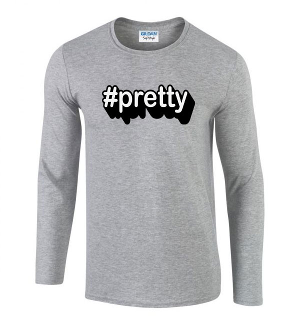 pretty csinos csini Sportszürke Férfi Hosszú Ujjú Póló