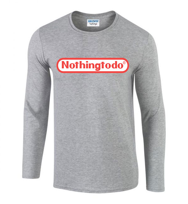 nintendo nothingtodo Sportszürke Férfi Hosszú Ujjú Póló
