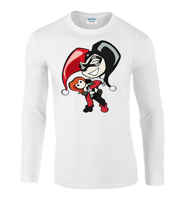 Harley Quinn Fehér Férfi Hosszú Ujjú Póló