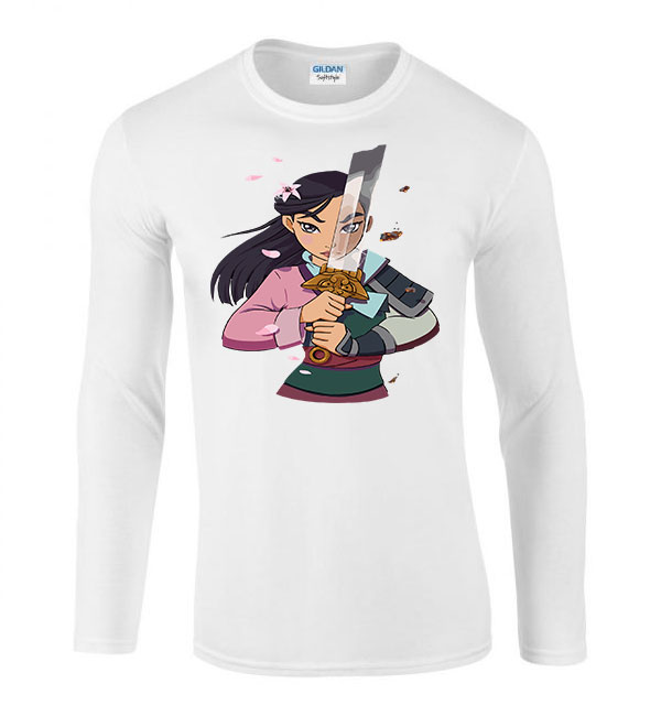 Mulan Fehér Férfi Hosszú Ujjú Póló