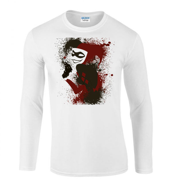 Harley Quinn Fehér Férfi Hosszú Ujjú Póló