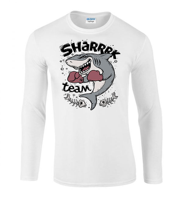 cápa shark team box Fehér Férfi Hosszú Ujjú Póló